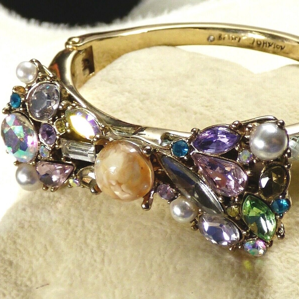 Betsey Johnson Bow Multi Color rhinestone bracelet